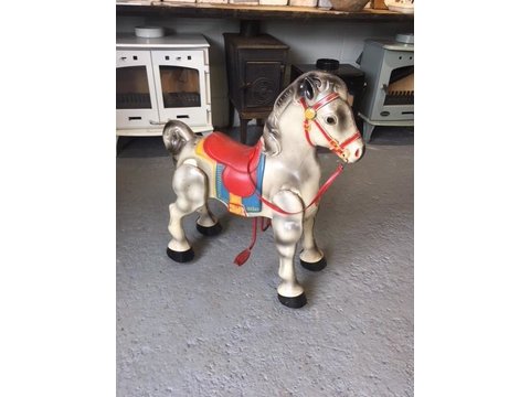 Original childs 1950's - 60's ride on metal horse