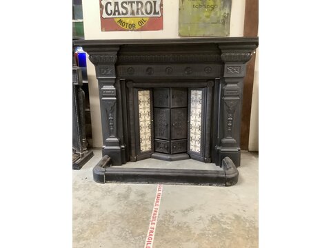 Cast iron fire surround with eagle grate insert F006