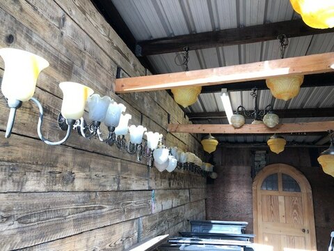 Beautiful selection of reclaimed lighting