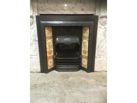 Original period tiled insert fireplace fI0102