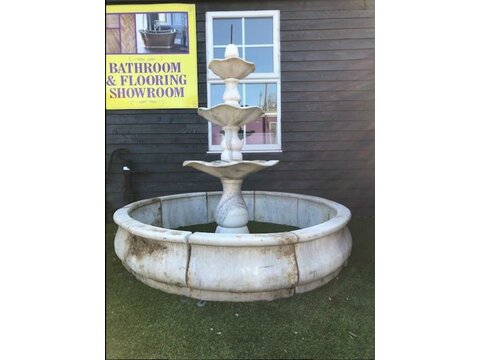 Beautiful hand carved reclaimed marble fountain