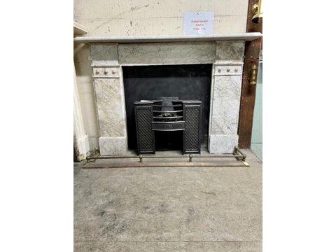 original turn of the century Carrara marble fireplace surround FS1903