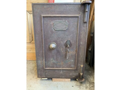 Original period iron safe with brass name plate
