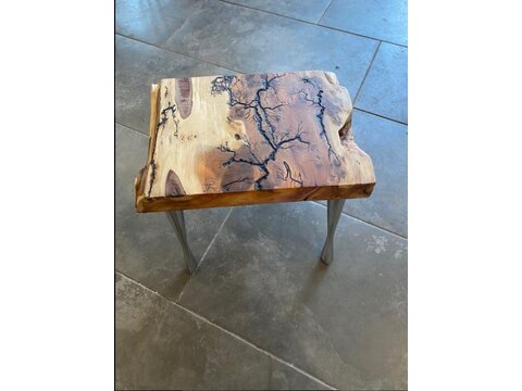 Lovely handmade electrified Yew wood table