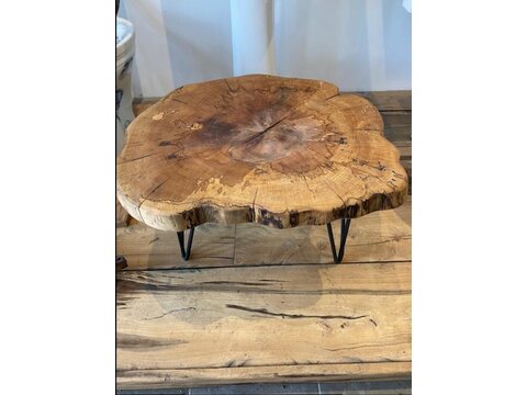 A Beautiful handmade table created by one piece of spalted Beech . Various sizes available.