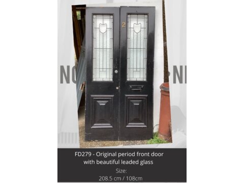 FD279 - Original period leaded glass double front door