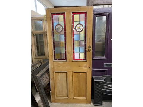 Period stain glass door