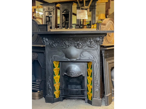 SOLD A truly stunning Art Nouveau Cast Iron Fireplace FP312