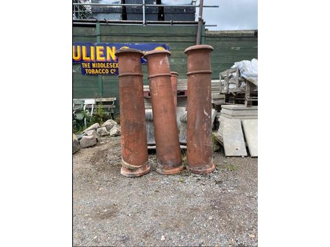 Set of 3 extra large terracotta chimney pots cp88