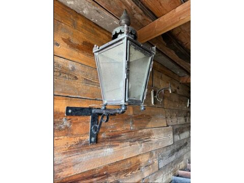A fabulous pair of original converted to electric gas wall lanterns w1213