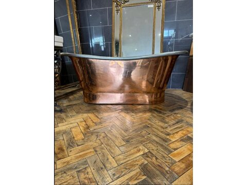A beautiful reclaimed Bateau vintage copper  bath  with stunning patina  B174