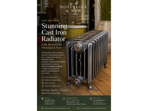 Fully Restored Antique Cast Iron Radiator &ndash; Ideal Vintage  &ndash; 71cm x 32cm RD067